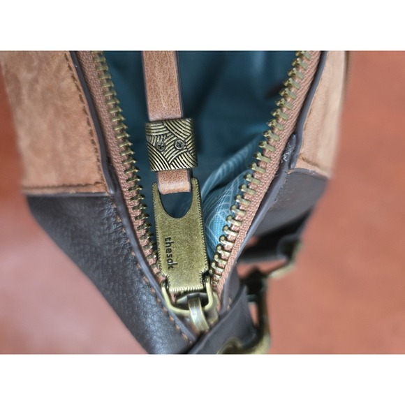 The Sak Indio Two Tone Brown Leather‎  Alameda Purse Snake Skin Pattern Strap - Picture 8 of 12